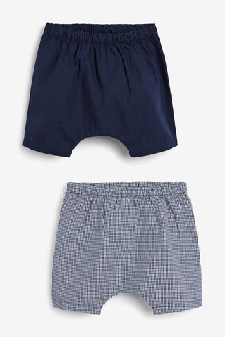 Next 2 Pack Blue Woven Baby Boys Shorts - Stockpoint Apparel Outlet