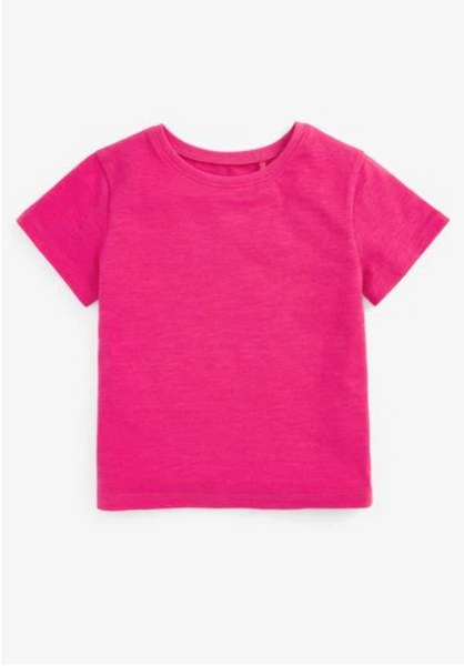 Next Bright Pink Short Sleeve Plain Baby Boys T-Shirt - Stockpoint Apparel Outlet