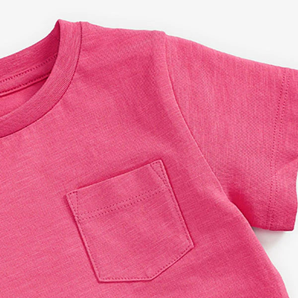 Next Pink Short Sleeve Plain Baby Boys T-Shirt - Stockpoint Apparel Outlet