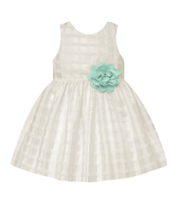 American Princess Girls Ivory & Mint Spring A-Line Dress 