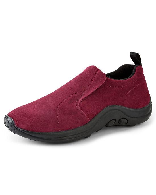 Cotton traders Ladies Comfort Fit Suede Slip-ons, Wild Berry