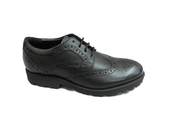 Airsoft Boys Black Smart Brogues Lace Up Shoes - Stockpoint Apparel Outlet