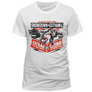 Batman V Superman Showdown in Gotham Mens White T-Shirt - Stockpoint Apparel Outlet