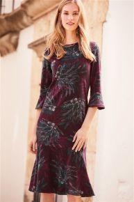 Next Womens Berry Floral Midi Dress - Stockpoint Apparel Outlet
