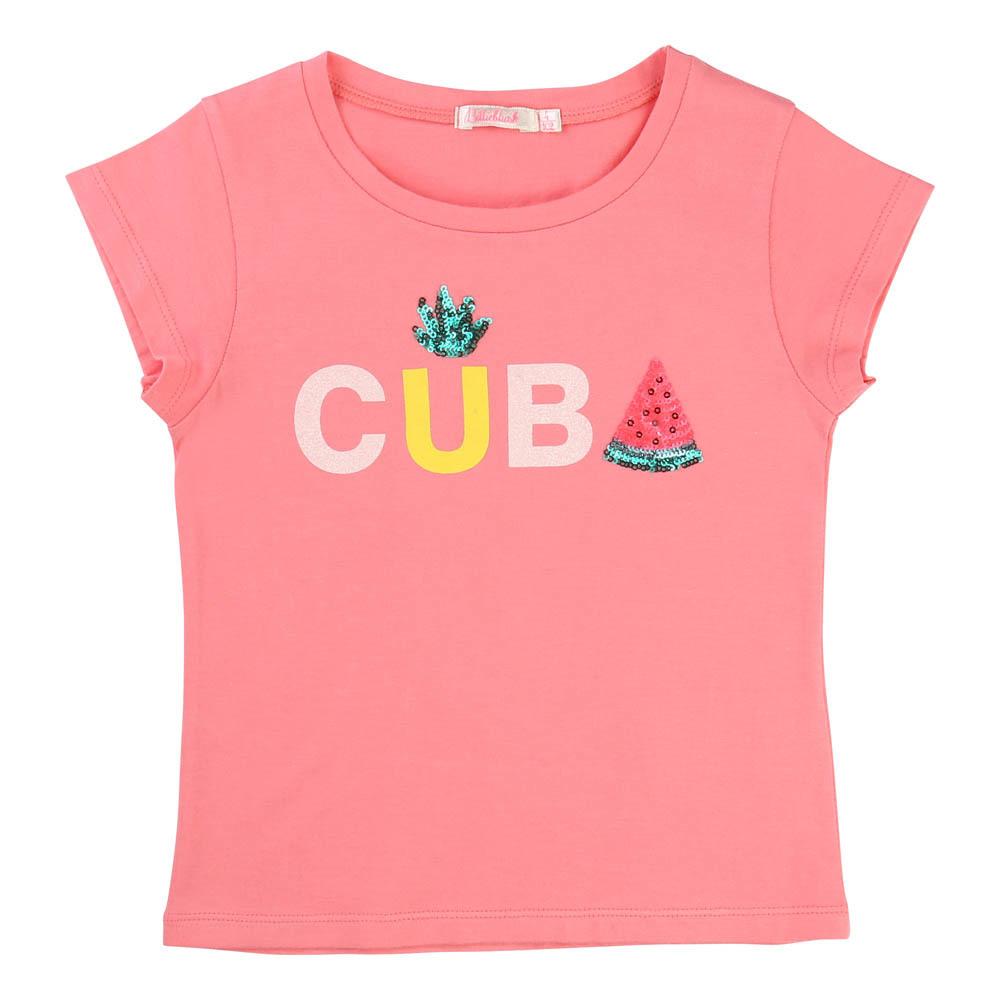 Billieblush CUBA Sequin Girls Pink T-Shirt 
