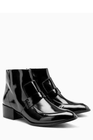 Next Signature Black Loafer Womens Boots - Stockpoint Apparel Outlet