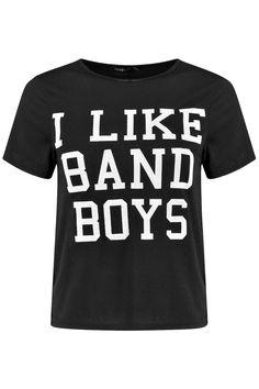 Boohoo Womens/Girls Black Rosie Boyband Slogan T-Shirt