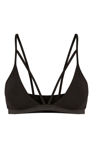 PrettyLittleThing Womens Rhoda Black Triangle Strap Detail Bralet