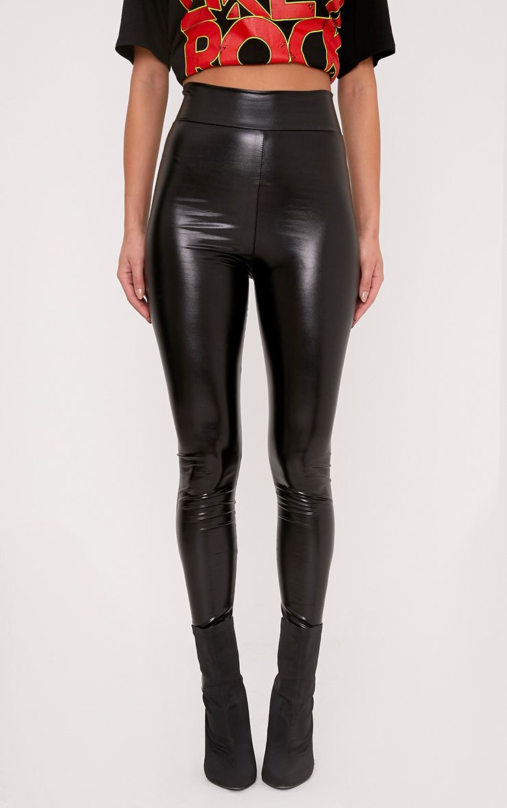 Object Tall leather look leggings in black | ASOS