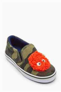 Next Younger Boys Camouflage Slip-On Badge Pumps
