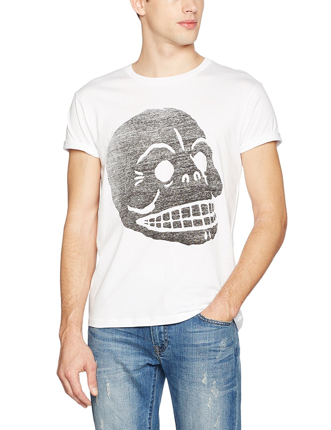 Cheap Monday Mens Standard Tee Filled Skull T-Shirt - Stockpoint Apparel Outlet