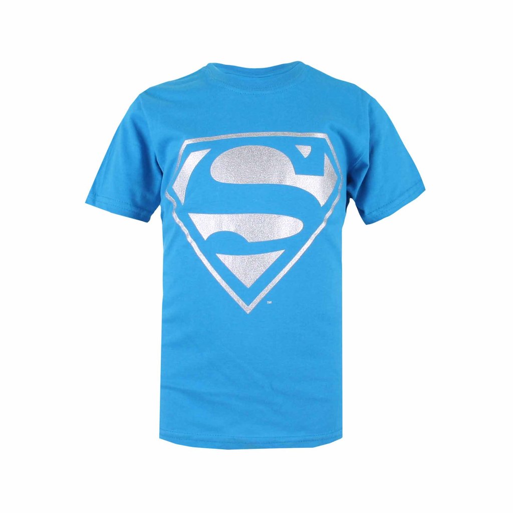 DC Comic Boys Silver Superman T-Shirt - Sapphire