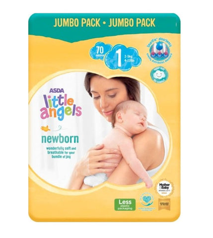 Asda Little Angels Baby Diapers Jumbo Size 1 - Stockpoint Apparel Outlet