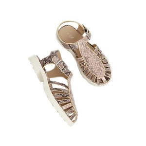 Tu Girls Pink Snake Print Closed Toe Fisherman Sandals - Stockpoint Apparel Outlet