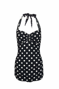 Forluna Black and White Polka Dot Swimsuit - Stockpoint Apparel Outlet