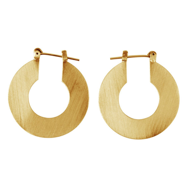 Front Row Gold Colour Flat Round Earrings - Stockpoint Apparel Outlet
