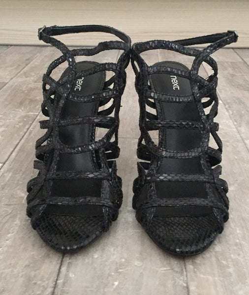 Next Black Caged Womens Sandals 