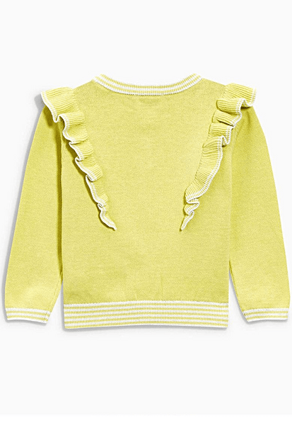 Next Yellow Ruffle Baby Girls Cardigan - Stockpoint Apparel Outlet