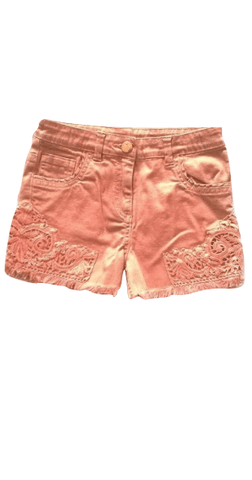 Girls Orange Lace Detail Shorts - Stockpoint Apparel Outlet