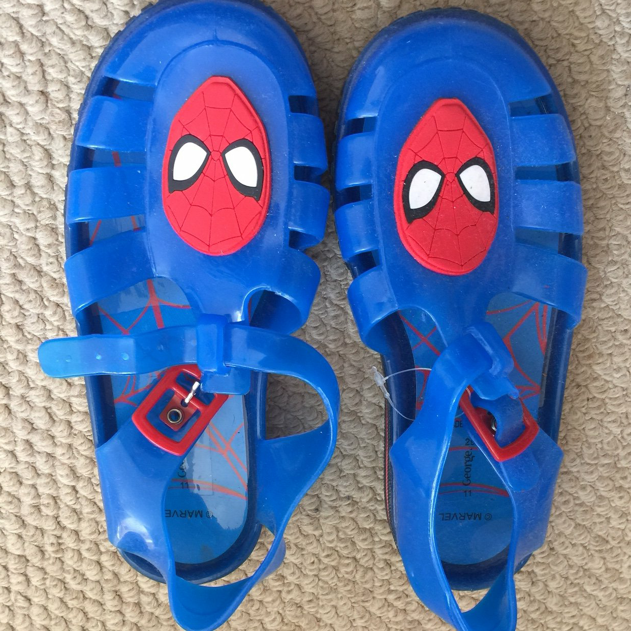 Boys Kids First Walkers Marvel Spider-Man Red Jelly Sandals UK 3 7 infants  | eBay