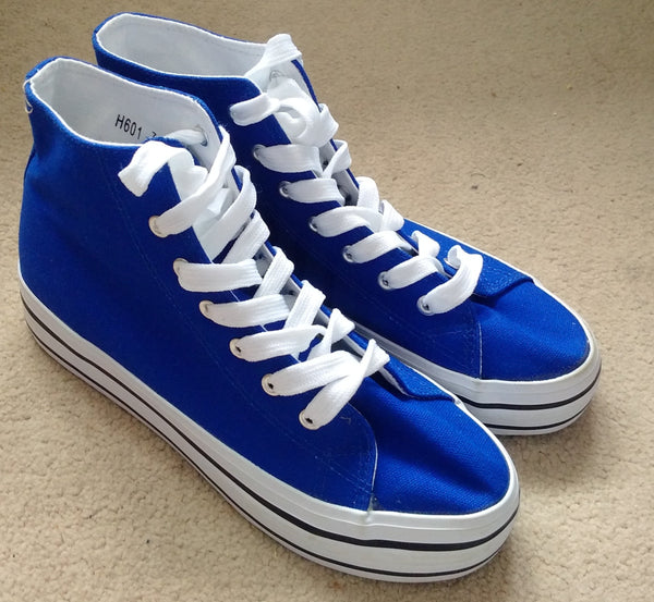 Womens/Girls Blue Hi-top Canvas - Stockpoint Apparel Outlet
