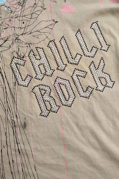 Chillired Chilli Rock Floral Print Mens T-Shirt