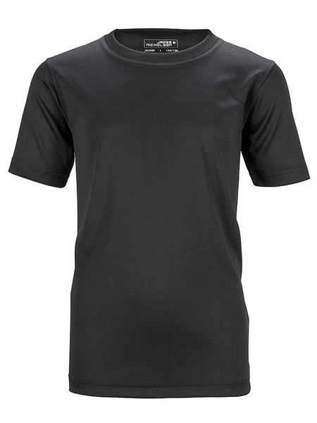 James Nicholson Kids Unisex Active Sports T-Shirt Black - Stockpoint Apparel Outlet