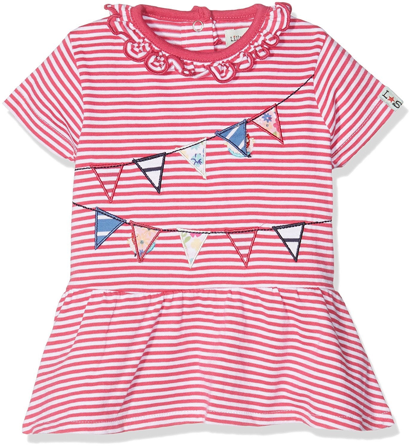 Lilly and Sid Surprise Applique Jersey Bunting Stripe Dress - Stockpoint Apparel Outlet