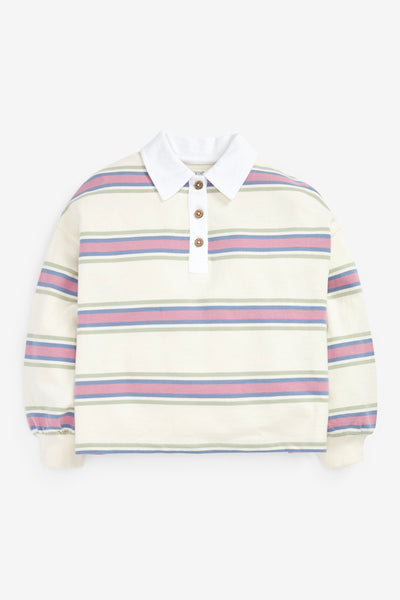 Next Pink Stripe Older Boys Polo Shirt M05385 - Stockpoint Apparel Outlet