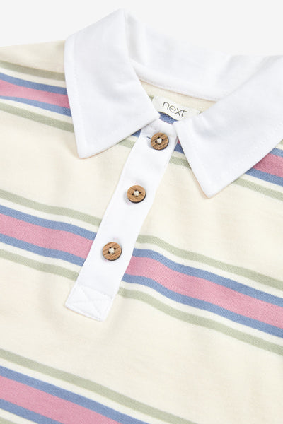 Next Pink Stripe Older Boys Polo Shirt M05385 - Stockpoint Apparel Outlet
