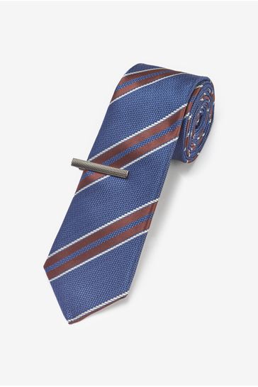 Next Mens Tie With Tie Clip - Stockpoint Apparel Outlet