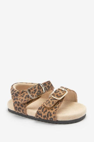 Next Tan Brown Animal Print Adjustable Baby Sandals - Stockpoint Apparel Outlet