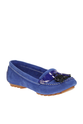 Clarks Evesham Rhythm Electric Blue Womens Moccasins - Stockpoint Apparel Outlet