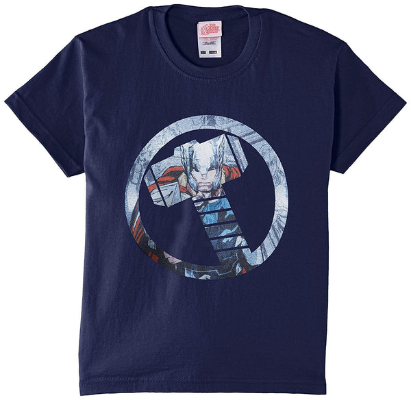 Marvel Boy's Avengers Assemble Thor Montage Symbol Short Sleeve T-Shirt - Stockpoint Apparel Outlet