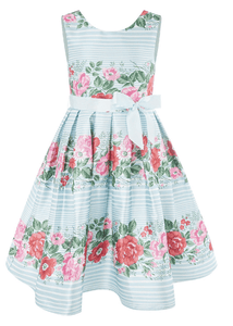 Monsoon Girls Blue Floral A-Line Dress - Stockpoint Apparel Outlet