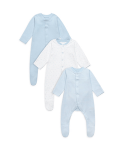 Mothercare My First Blue Sleepsuits - 3 Pack - Stockpoint Apparel Outlet