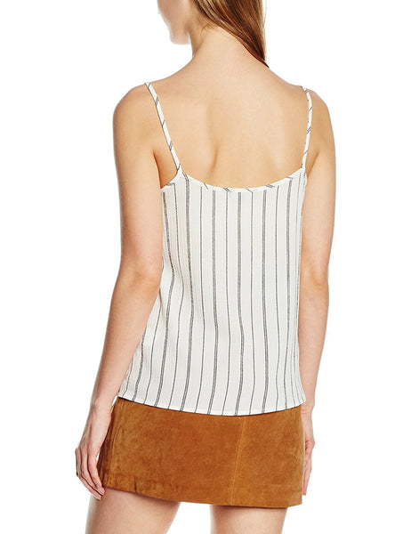 New Look Pin Stripe High Neck Sleeveless Camisole/Top - Stockpoint Apparel Outlet