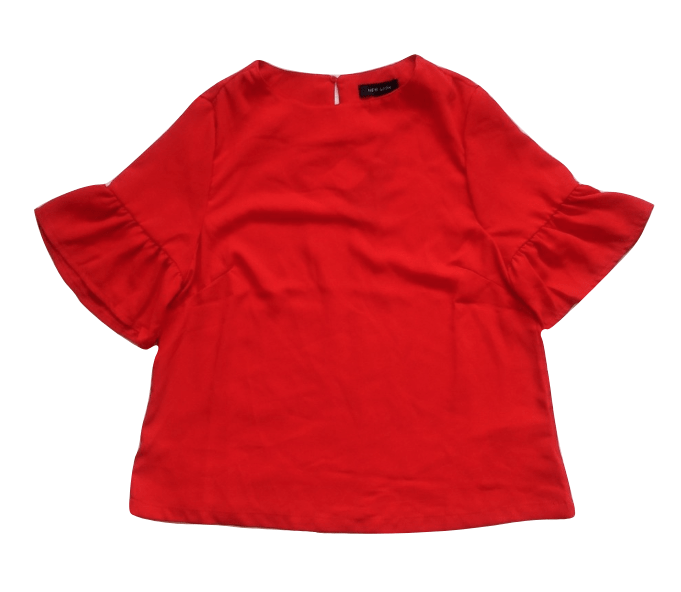 New Look Red Flutter Sleeve Shell Top - Stockpoint Apparel Outlet