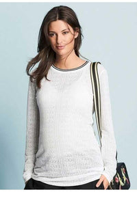 Next White Maternity Sport Ponte Top - Stockpoint Apparel Outlet