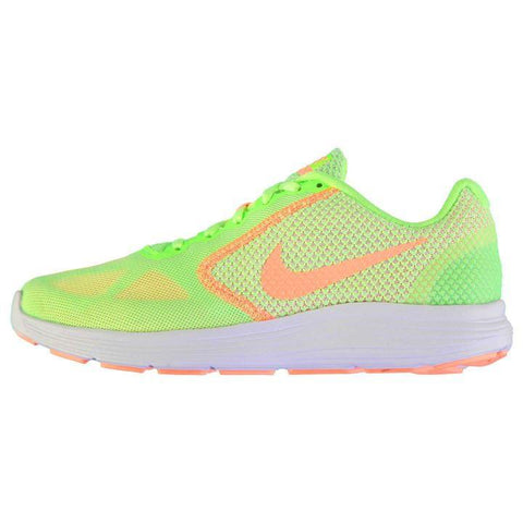 Nike Revolution 3 Womens Green/Orange Trainers - Stockpoint Apparel Outlet