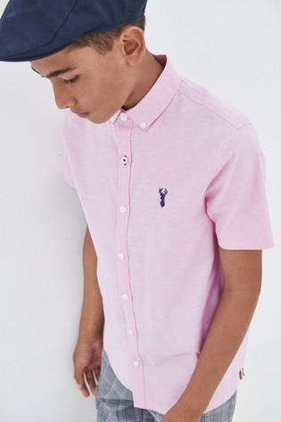 Next Short Sleeve Pink Oxford Boys Shirt