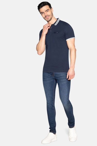 Threadbare Navy Blue Mens Polo Shirt - Stockpoint Apparel Outlet