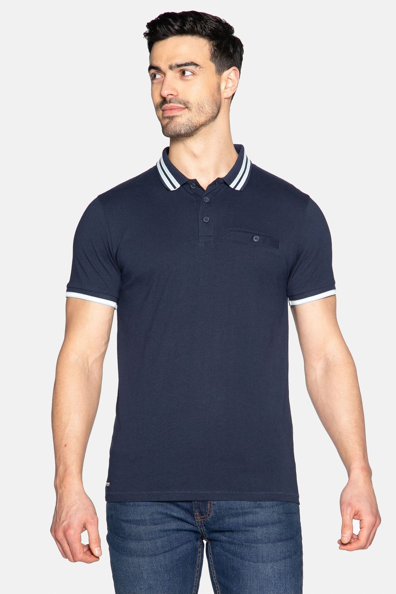 Threadbare Navy Blue Mens Polo Shirt - Stockpoint Apparel Outlet