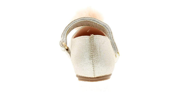 Princess Stardust Pomp Girls Gold Shimmer Ballerina Shoes