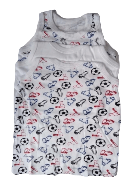 Pep & Co Baby Boys 3 Pack Football Print Vest