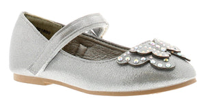 Princess Stardust Girls Gaby Butterfly Style Silver Ballerina Shoes - Stockpoint Apparel Outlet
