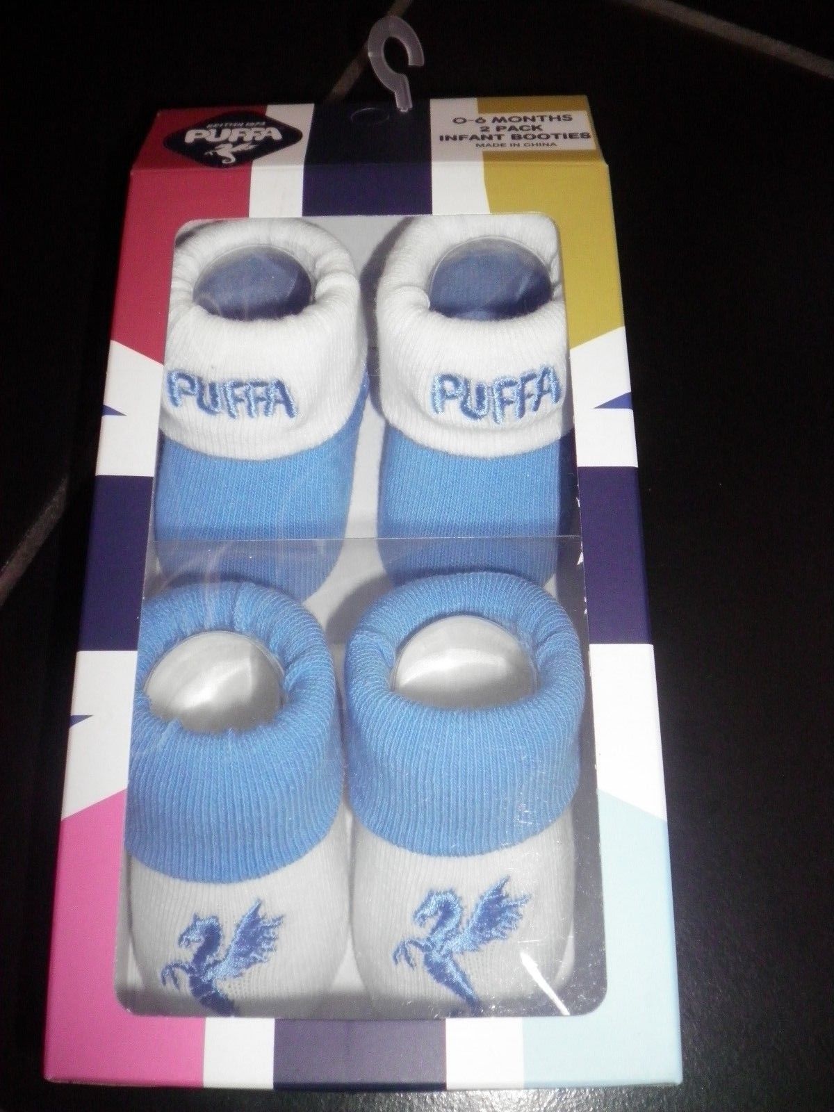 Puffa 2 Pack Baby Boys Blue Booties