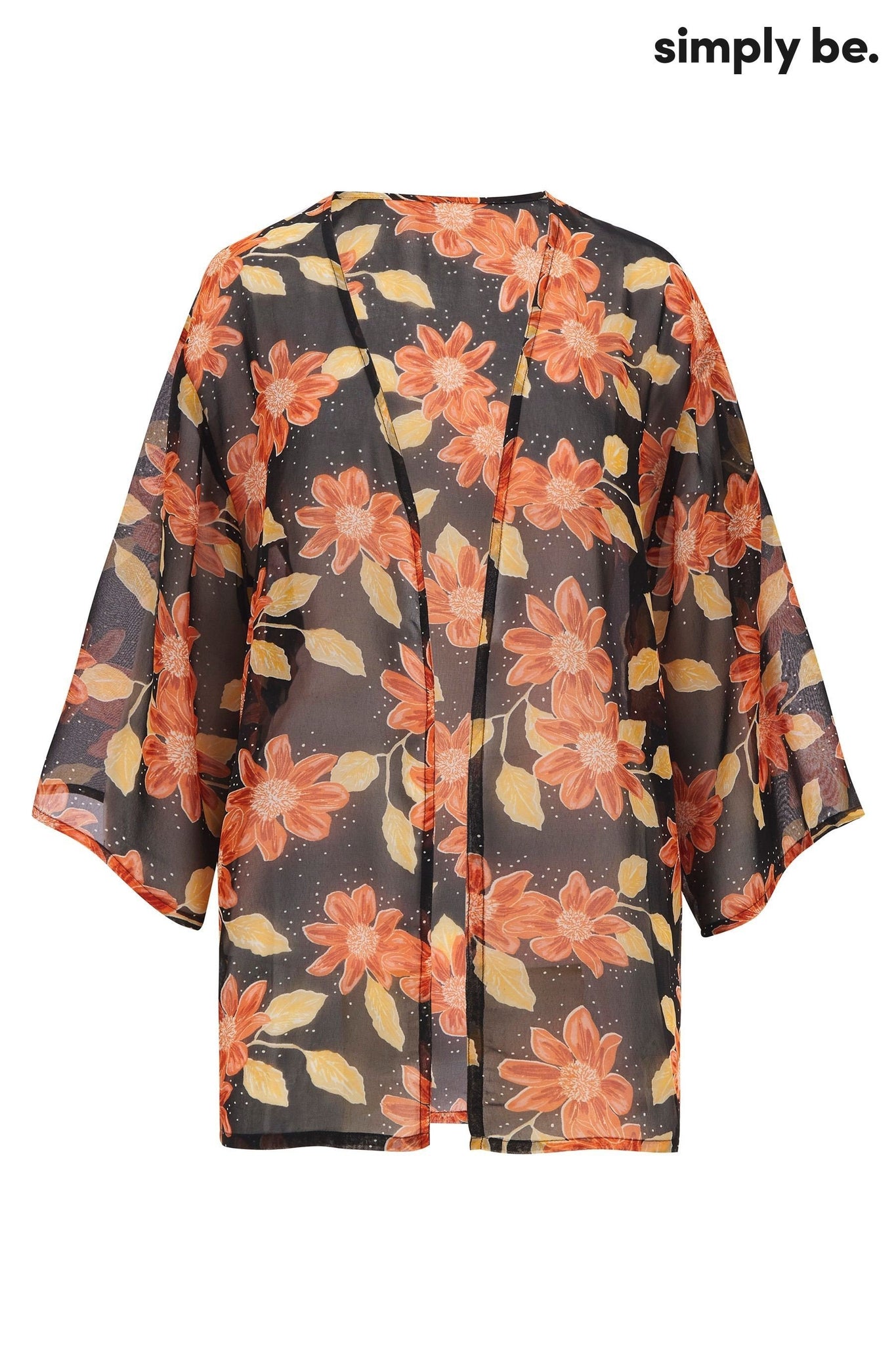 Simply Be Capsule Floral Design Boxy Womens Kimono - Stockpoint Apparel Outlet