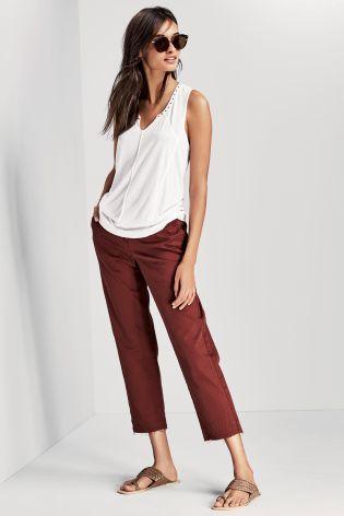 Next Womens Rust Wash Chinos Trousers - Stockpoint Apparel Outlet