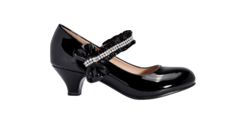Truffle Collection Girls Black Belly Party Shoes